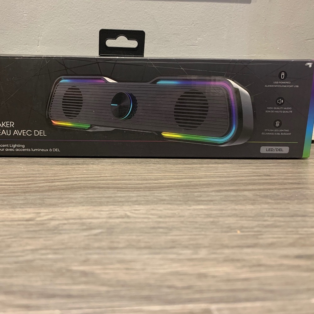 Colourful loud speaker. with a circle to adjust the sound,